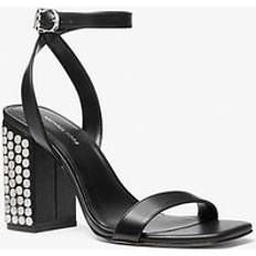 Michael Kors Sandaletter Michael Kors MK Merriam Studded Leather Block Heel Sandal - Black