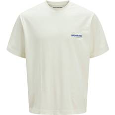 Jack & Jones Yellow Clothing Jack & Jones Backprintet Crew Neck T-shirt Off White
