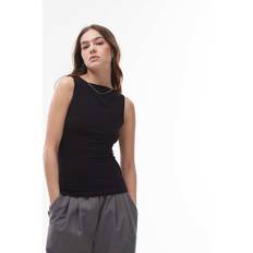 Topshop Premium Slash Neck Tank - Black