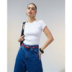 Adult - Stretch Tops ASOS DESIGN Shirred Tshirt - White