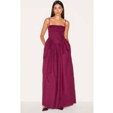 Purple - Women Jumpsuits & Overalls PrettyLittleThing Plum Premium Ruched Corset Detail Wide Leg Jumpsuit - Purple