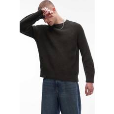 Linen Jumpers Arket Linen Blend Knitted Sweater - Dark Green