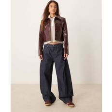 Abercrombie & Fitch Dam Jeans Abercrombie & Fitch Bubble Baggy Jeans Indigoblå
