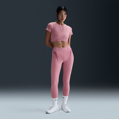Pink - Women Tights Nike Womens Dri-FIT Medium-Rise 7/8 Legging - Pink