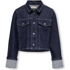 Only Kogmercer LS Foldup Jacket - Dark Blue Denim