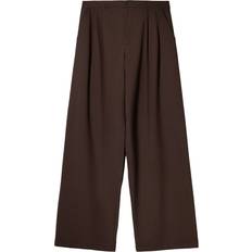 Bershka Pantaloni Con Pieghe - Marrone Scuro