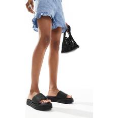 New Look Platta Tofflor I Raffia - Svart