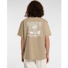 Brown - Unisex Tops Dickies Bricklane Graphic Back Print T-Shirt - Tan
