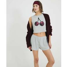 Grå Pyjamasser River Island Pyjamassæt Med Kirsebærgrafik - Gråt