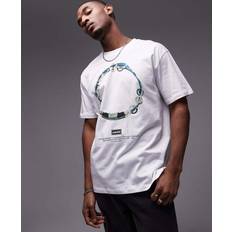 Topman Oversized Fit T-Shirt With Oasis Print - White