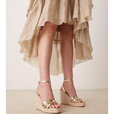 Glamorous Glamorous Wide Fit Espadrillos Med Kilklackar - Guldfärgade