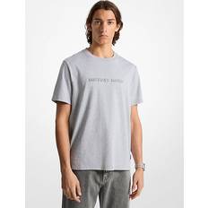 MK Logo Embossed Cotton T-Shirt - Brown