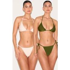 Green - Women Bikini Sets PrettyLittleThing 2 Pack Triangle Bikini Set - Green