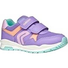 Geox Purple Trainers Geox Kids Pavel Breathable Trainers with Touch 'n' Close Fastening - Purple