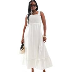 ASOS Kjoler ASOS Curve Midi Sundress Med Kontrasterende Rik Rak Kanter - Havrefarvet