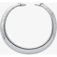 Michael Kors Metal Halskæder Michael Kors Precious Metal-Plated Brass Tubogas Collar Necklace - Silver