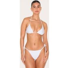 Vita Bikiniset PrettyLittleThing Basic Triangle and Tie Side Bikini Set - White