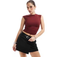 Pull&Bear Dame Overdele Pull&Bear Bordeaux Top Med Udskæring På Ryggen I Polyamid - Burgunder