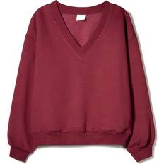 Bershka Sweatere Bershka Sweatshirt Med V-hals - Burgunder