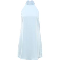Vila Petite Satin Halter Mini Dress - Pastel Blue