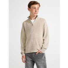 Beige - Stickade tröjor Lindex Half-Zip Tröja