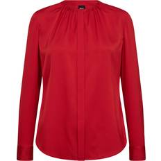 Röda - Silke/Siden Överdelar BOSS Banorah Dam Långärmade Blusar - Bright Red