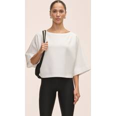 Casall T-shirts Casall Aria Cropped Boatneck - White