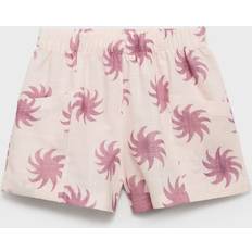 Mango Printed Cotton Shorts - Pink