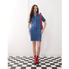 Noisy May Denimkjole NMNISA S/S Slim Denim Dress - Blå