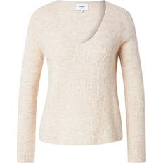 Nümph Tøj Nümph Nuriette Rib V-Neck Pullover - Beige
