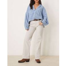 Abercrombie & Fitch Dam Jeans Abercrombie & Fitch Baggy Jeans Med Låg Midja Beige