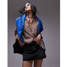 Topshop Vasket Mininederdel I Denim - Sort