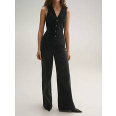 Mango Jeans Wideleg Vita Alta - Grigio