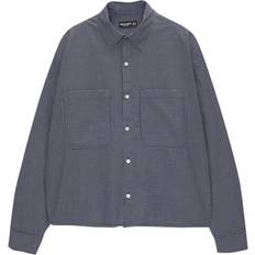 Pull&Bear Blå Ternet Skjorte Med Lange Ærmer - Blå