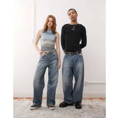 Weekday Unisex Astro Low Rise Baggy Jeans - Worn Blue Wash