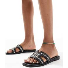 Sandals New Look Cutout Raffia Sandal - Black