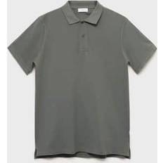L Polo Shirts Mango Cotton Piqué Polo Shirt - Khaki