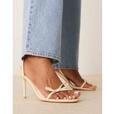 Glamorous Citrongula Klacksandaler Med Rosett