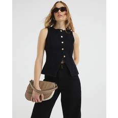 Denim/Jeansstof - Sort Jakkesæt River Island Sort Habitvest I Denim