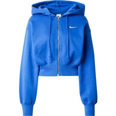 Zip-Off Outerwear Nike Phoenix Crop Full Zip Hoodie - Royal Blue