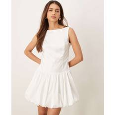 Abercrombie & Fitch Women Clothing Abercrombie & Fitch High Neck Open Back Bubble Mini Dress White