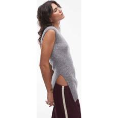 Arket Women Tank Tops Arket Alpaca Wool Blend Long Line Knitted Tank - Grey