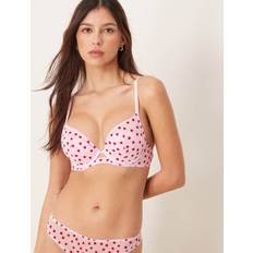 New Look Bras New Look Flock Heart Demi Pad Bra - Pink