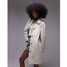 Natural - Women Coats Topshop Mid Length Trench Coat - Ecru