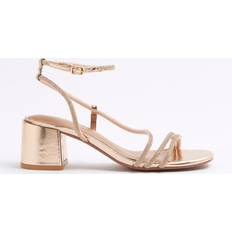 River Island Strappy Block Heel Sandals - Black