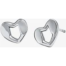 Michael Kors Örhängen Michael Kors Precious Metal-Plated Sterling Silver Heart Stud Earrings - Silver