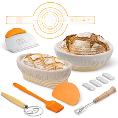 Proving Baskets Cheer Collection Complete Round and Oval Bread Proofing Set with Essential Baking Tools Proving Basket