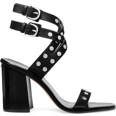 Michael Kors Sandalia Irene de Piel con Tachuelas y Tacón en Bloque - Negro