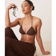 Brown - Women Swimwear Stradivarius Crochet Triangle Bikini Top - Brown