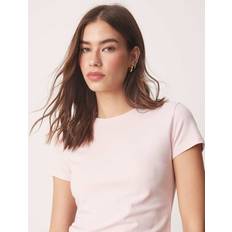 Abercrombie & Fitch Women T-shirts Abercrombie & Fitch Short Sleeve Seamless Tuckable Baby Tee Pink